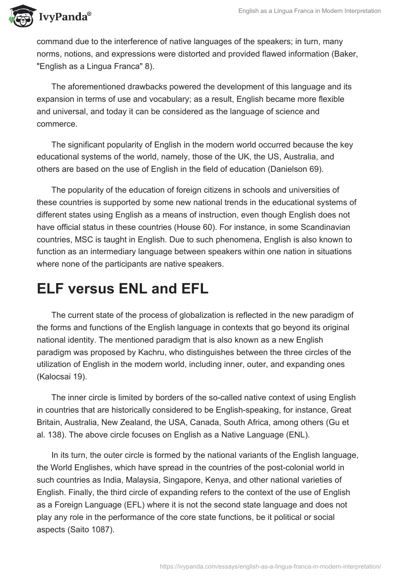 English as a Lingua Franca in Modern Interpretation. Page 3