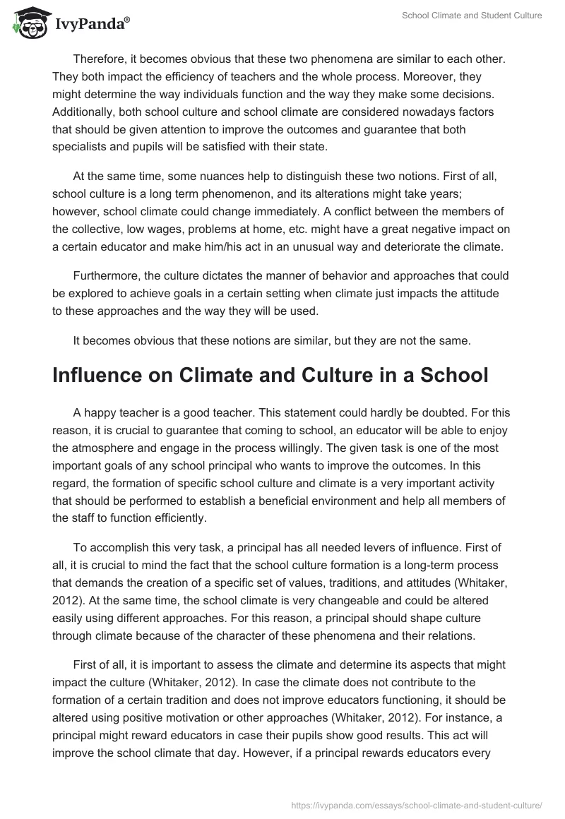 School Climate and Student Culture. Page 2