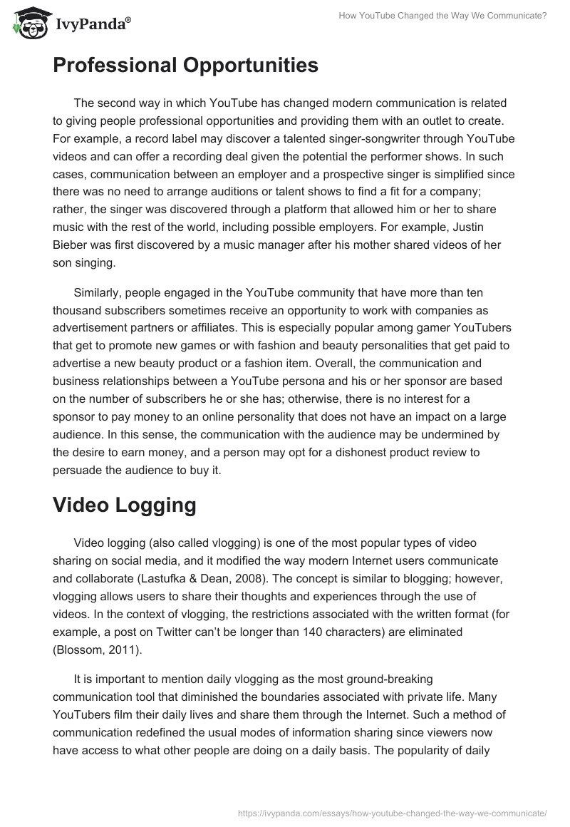 How YouTube Changed the Way We Communicate?. Page 2