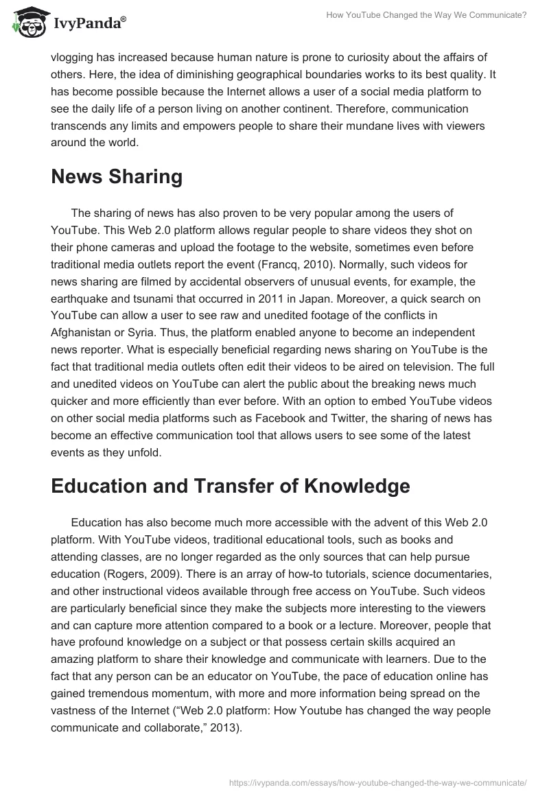 How YouTube Changed the Way We Communicate?. Page 3