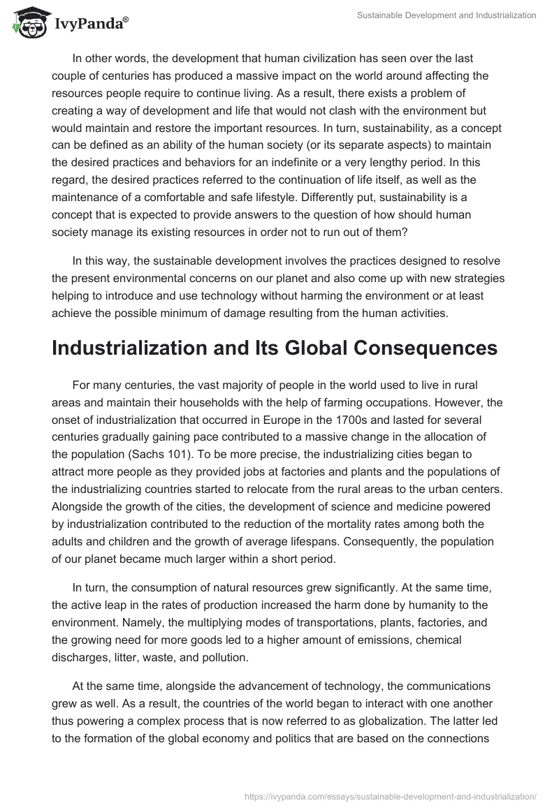 Sustainable Development and Industrialization. Page 2