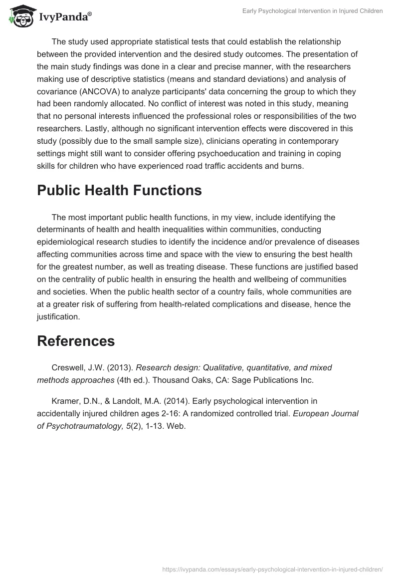 Early Psychological Intervention in Injured Children. Page 2