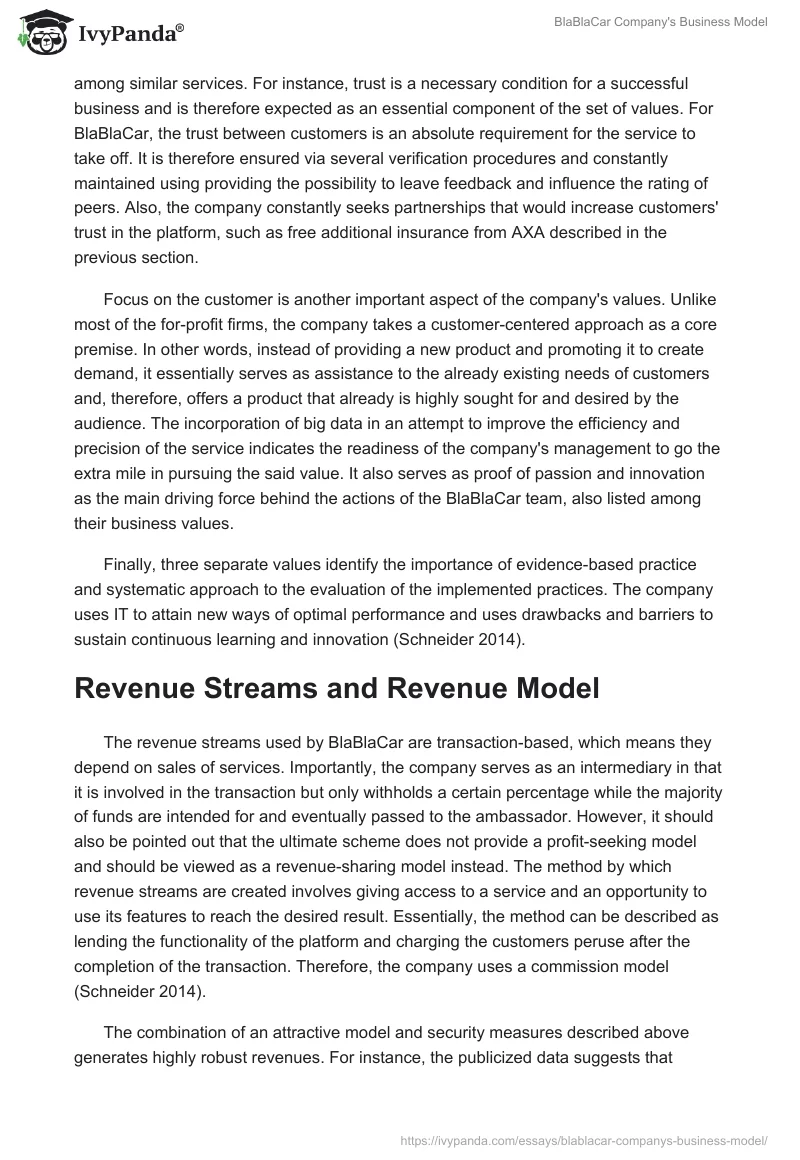 BlaBlaCar Company's Business Model. Page 4