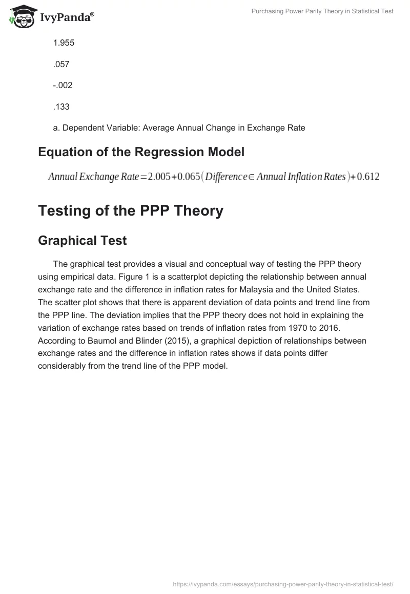 Purchasing Power Parity Theory in Statistical Test. Page 5