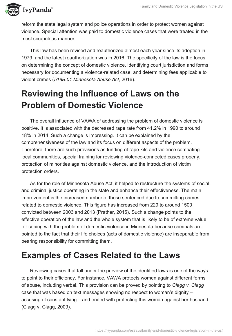 Family and Domestic Violence Legislation in the US. Page 2