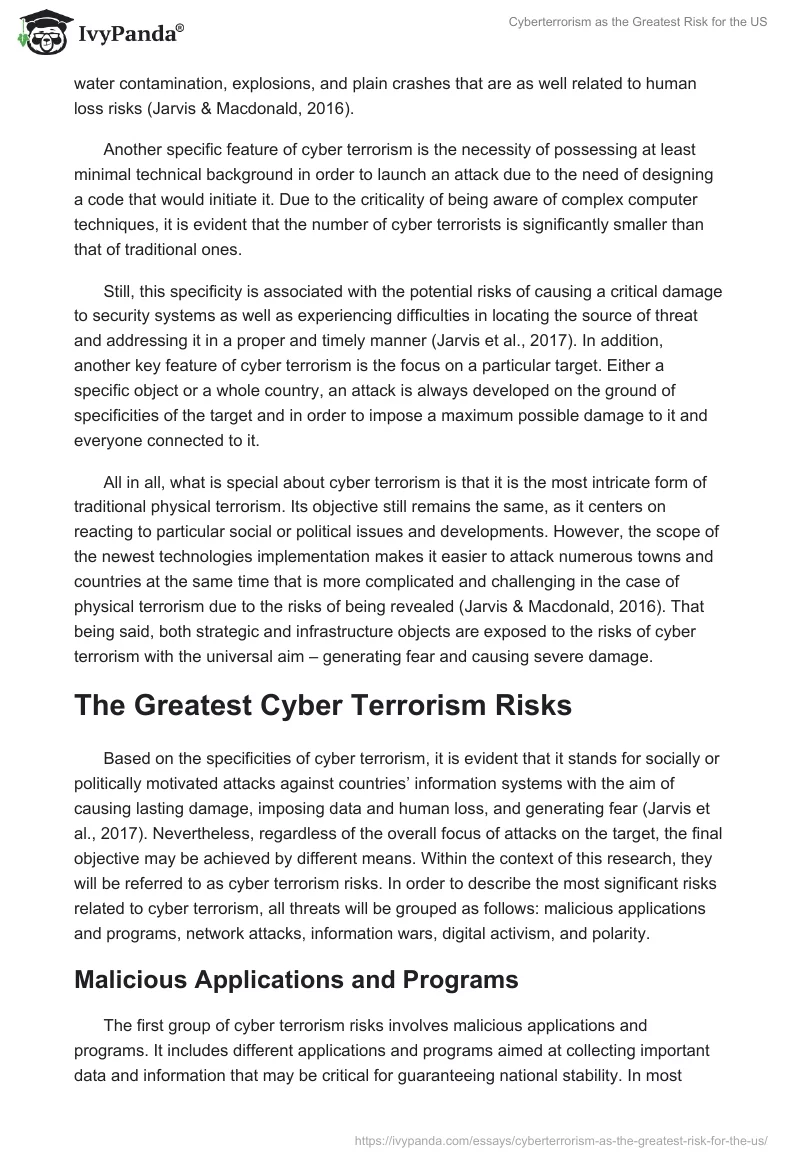 Cyberterrorism as the Greatest Risk for the US. Page 3