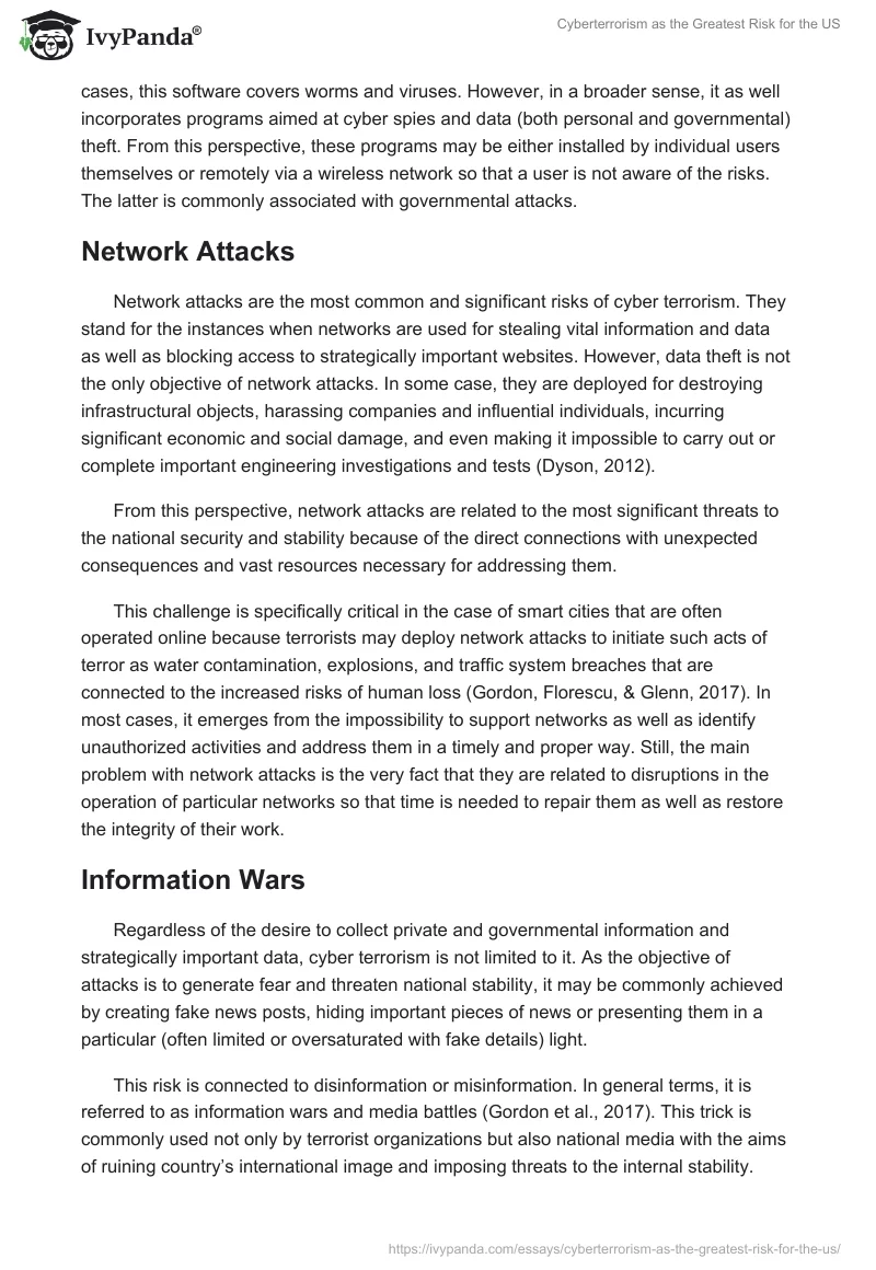 Cyberterrorism as the Greatest Risk for the US. Page 4