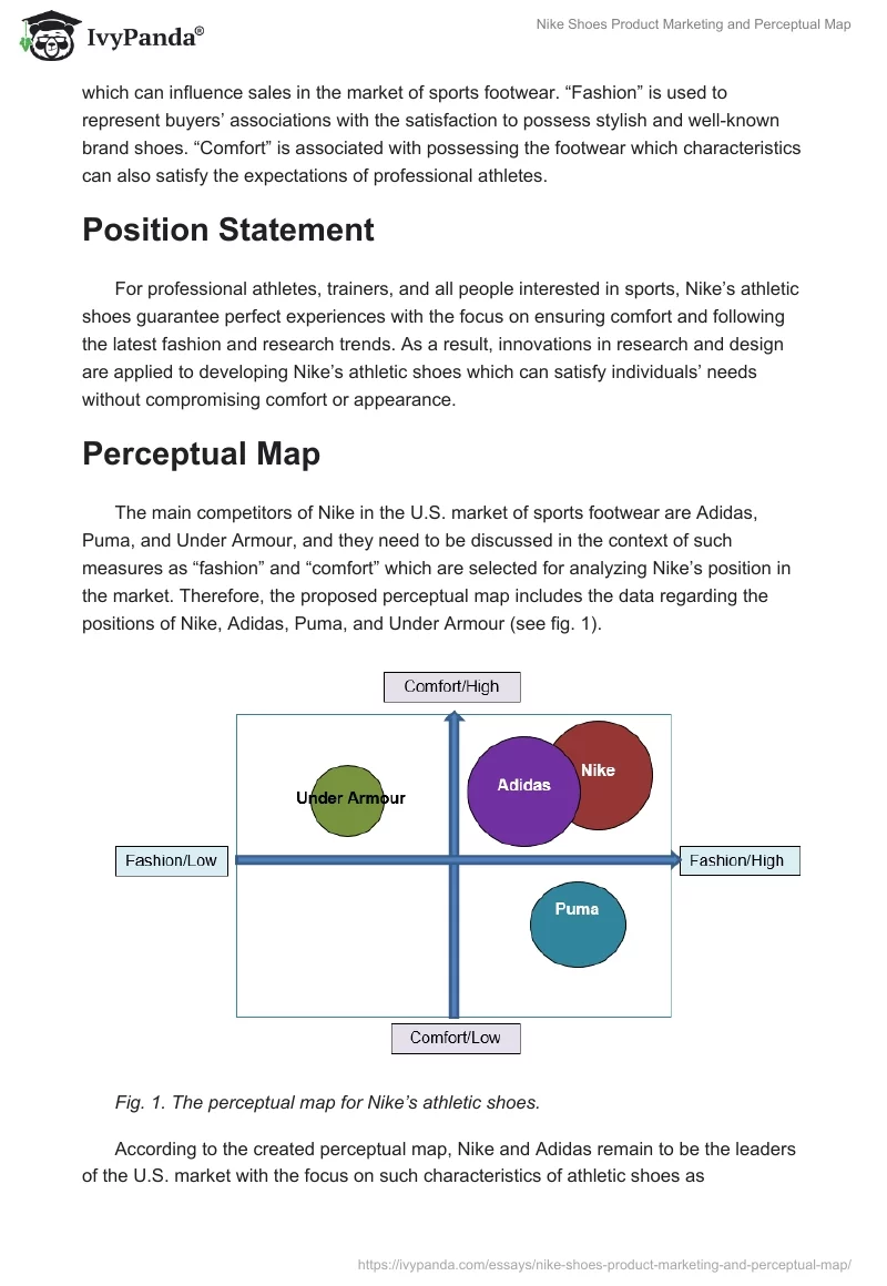 Nike Shoes Product Marketing and Perceptual Map. Page 2