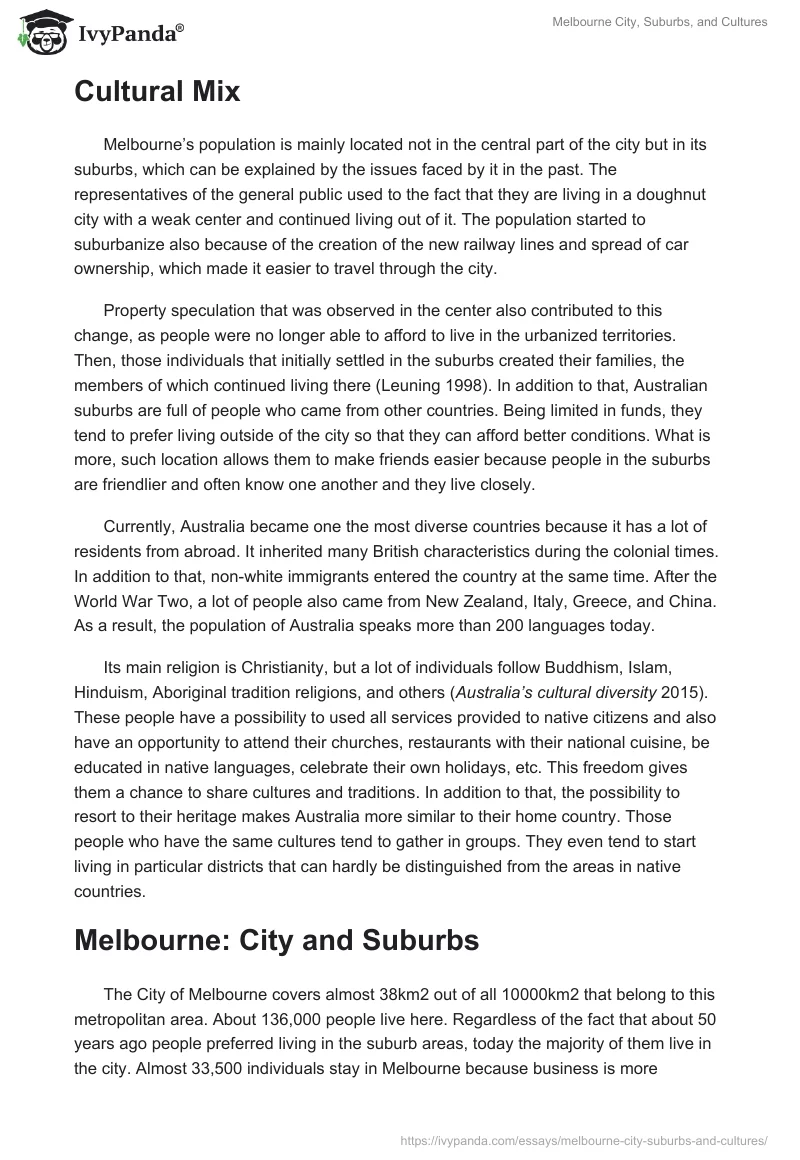 Melbourne City, Suburbs, and Cultures. Page 2