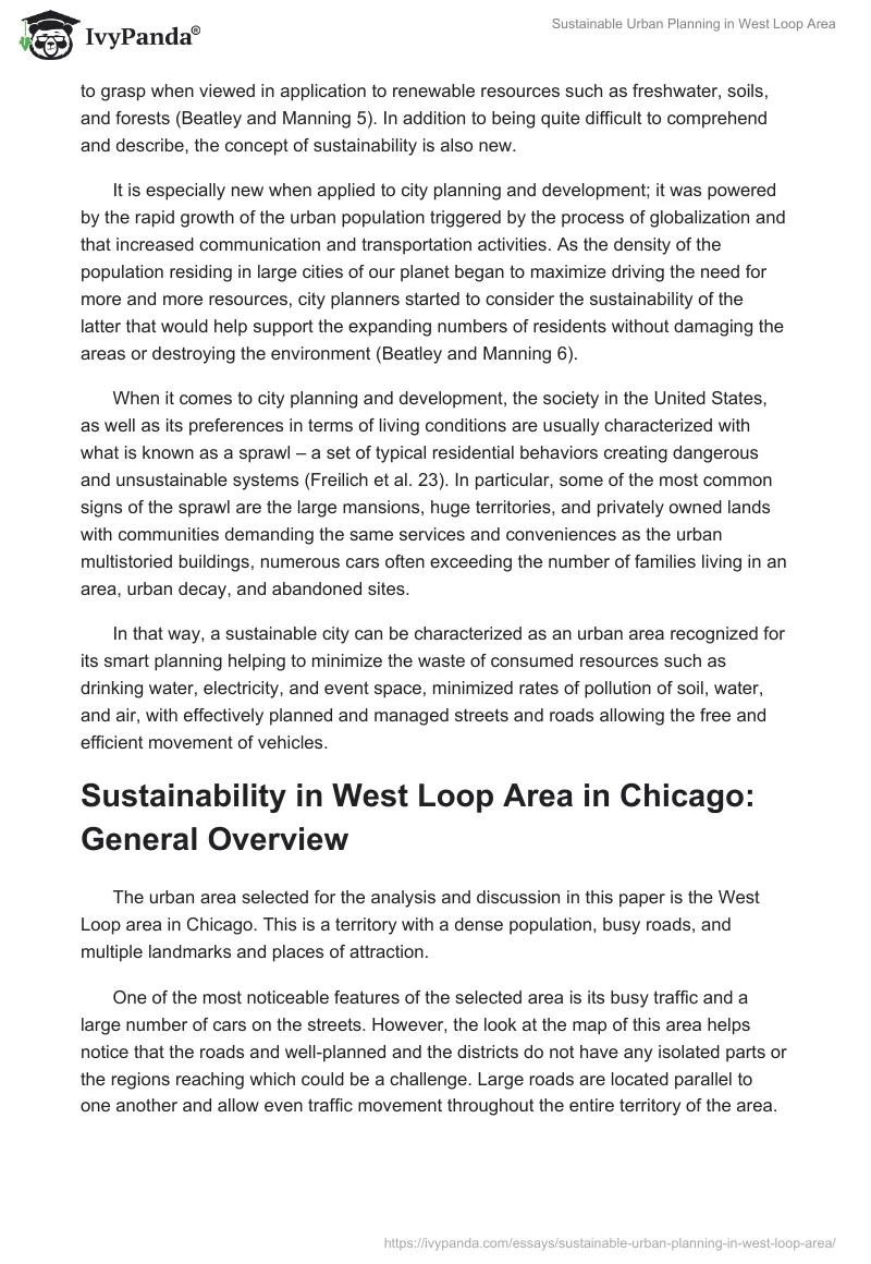 Sustainable Urban Planning in West Loop Area. Page 2