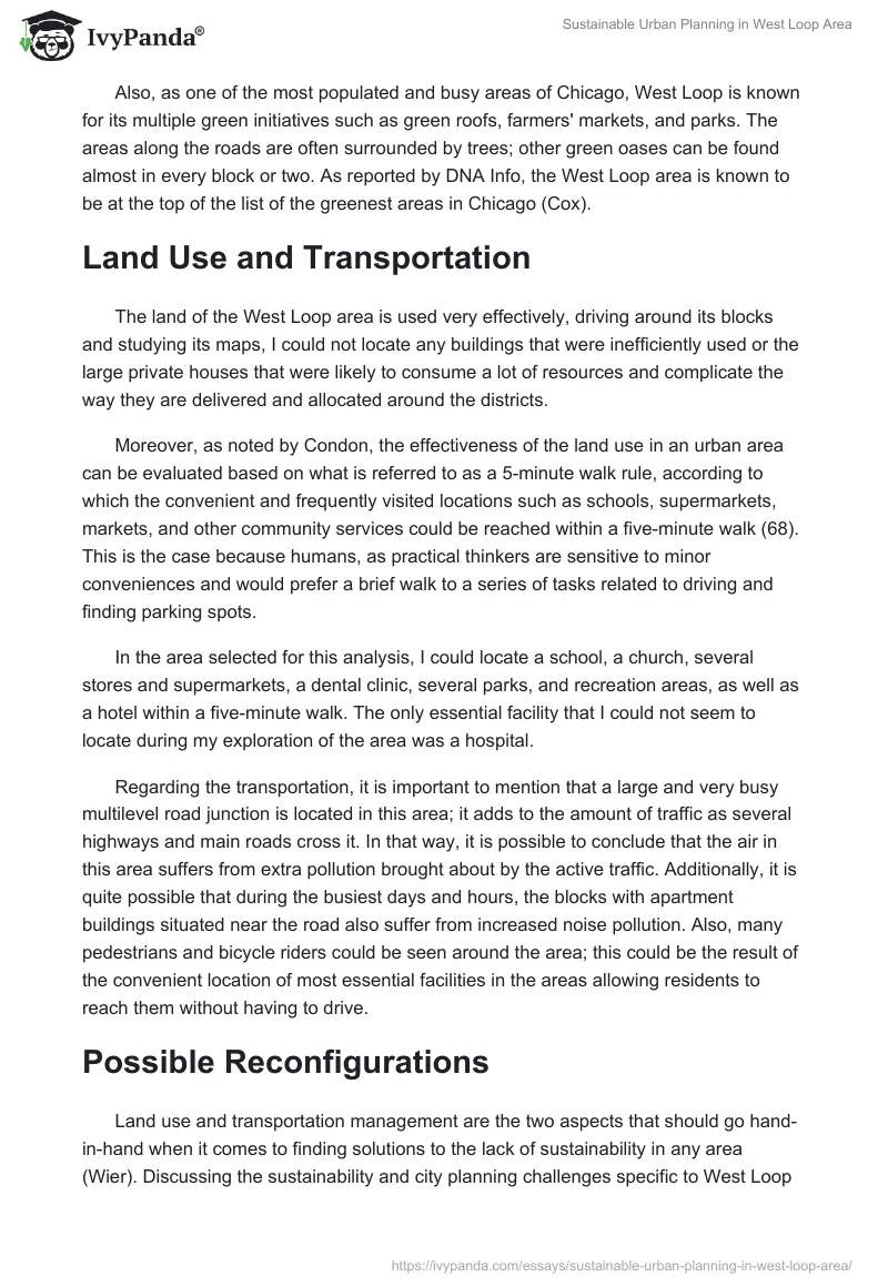 Sustainable Urban Planning in West Loop Area. Page 3