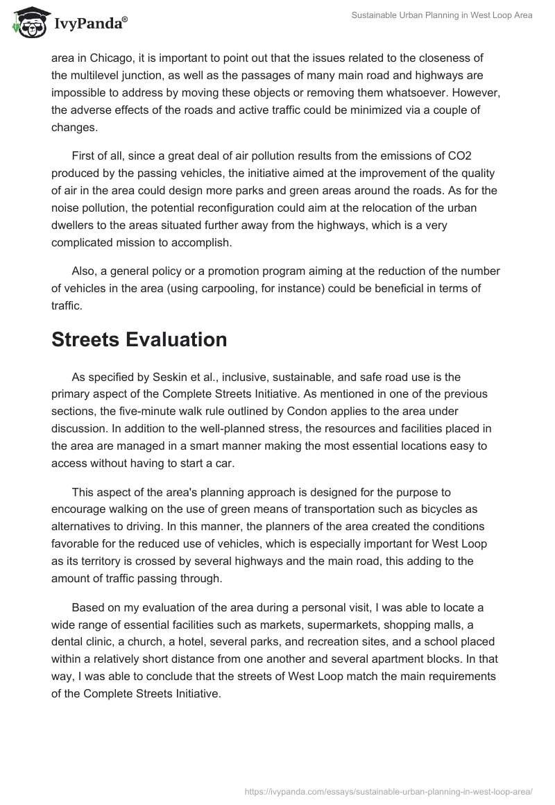 Sustainable Urban Planning in West Loop Area. Page 4