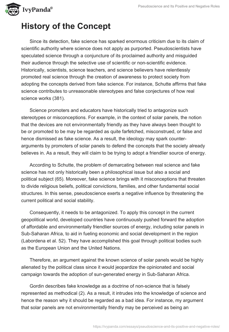 Pseudoscience and Its Positive and Negative Roles. Page 2