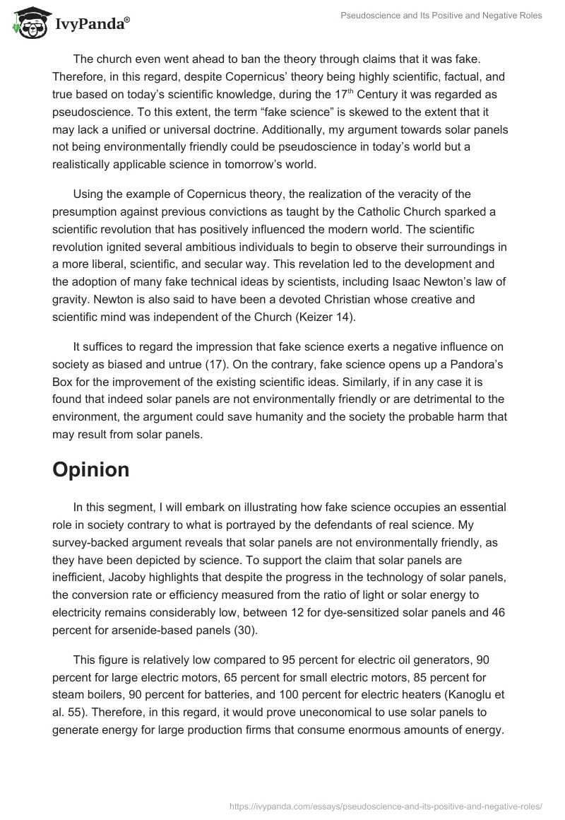 Pseudoscience and Its Positive and Negative Roles. Page 4