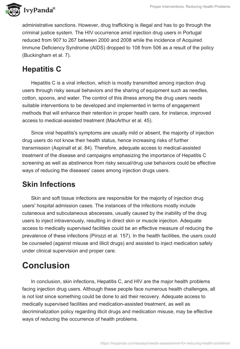 Proper Interventions: Reducing Health Problems. Page 2