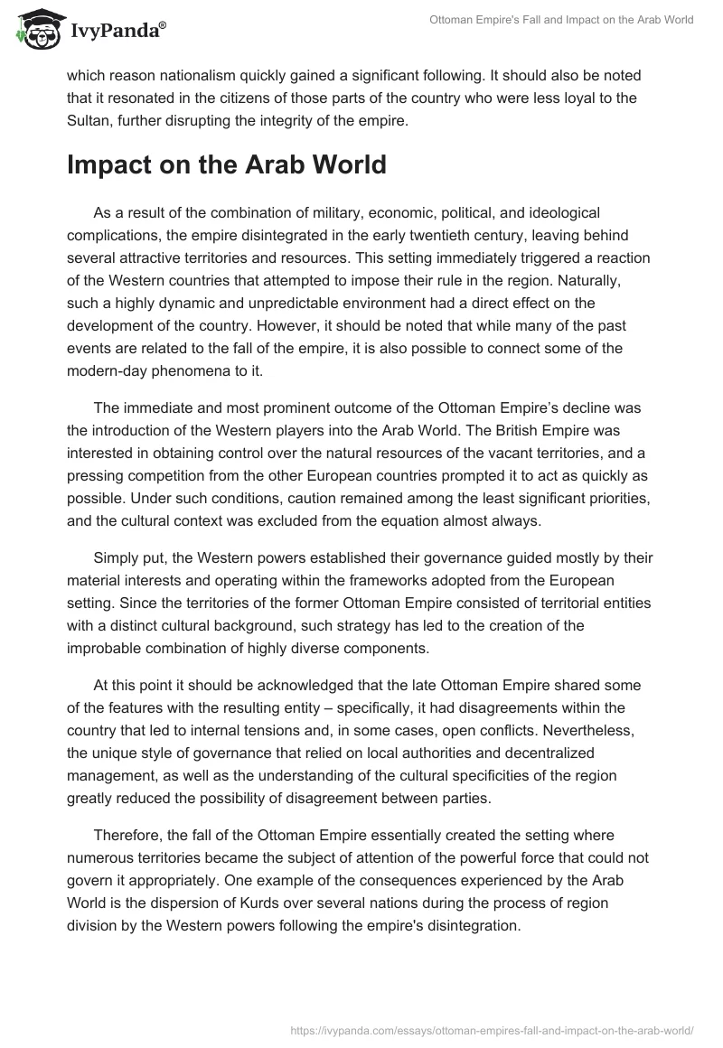 Ottoman Empire's Fall and Impact on the Arab World. Page 5