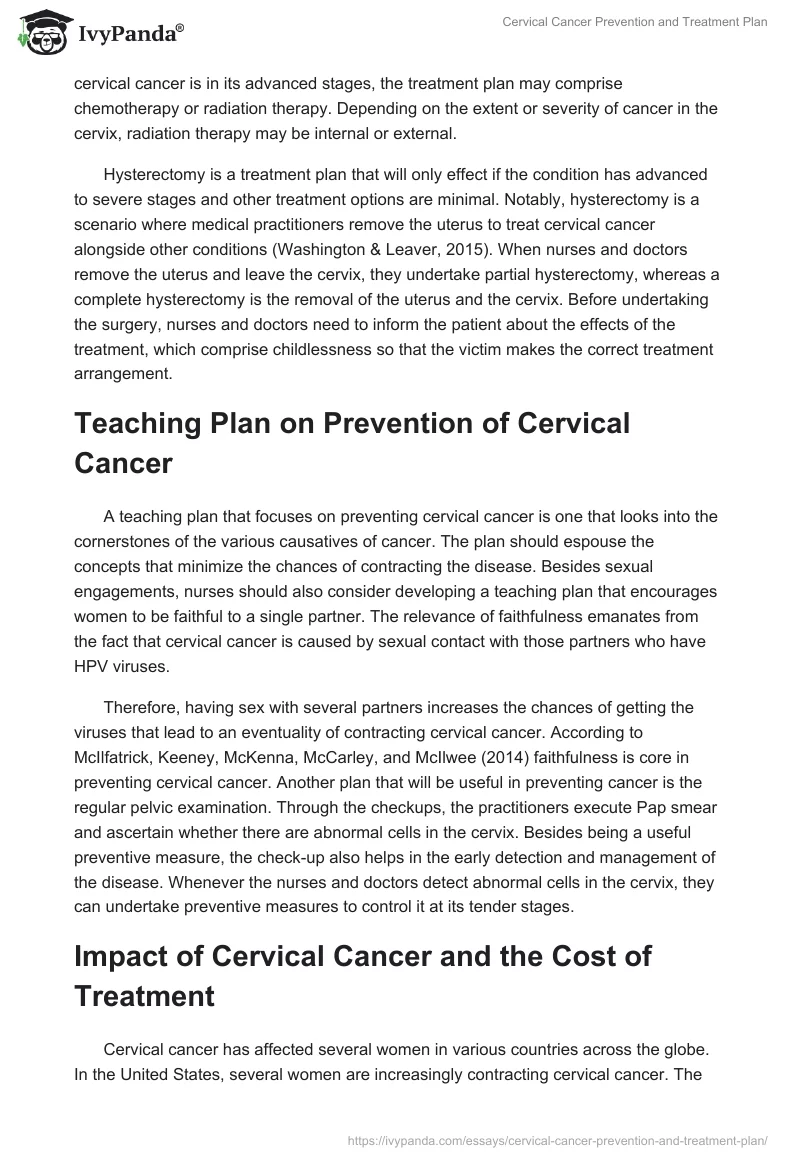 Cervical Cancer Prevention and Treatment Plan. Page 3