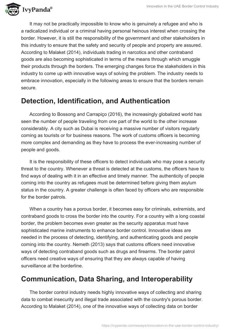 Innovation in the UAE Border Control Industry. Page 4