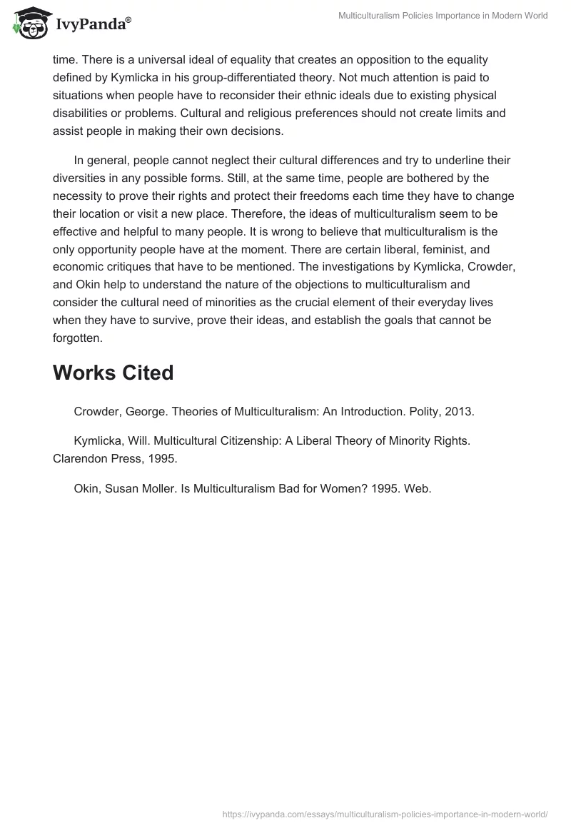 Multiculturalism Policies Importance in Modern World. Page 4