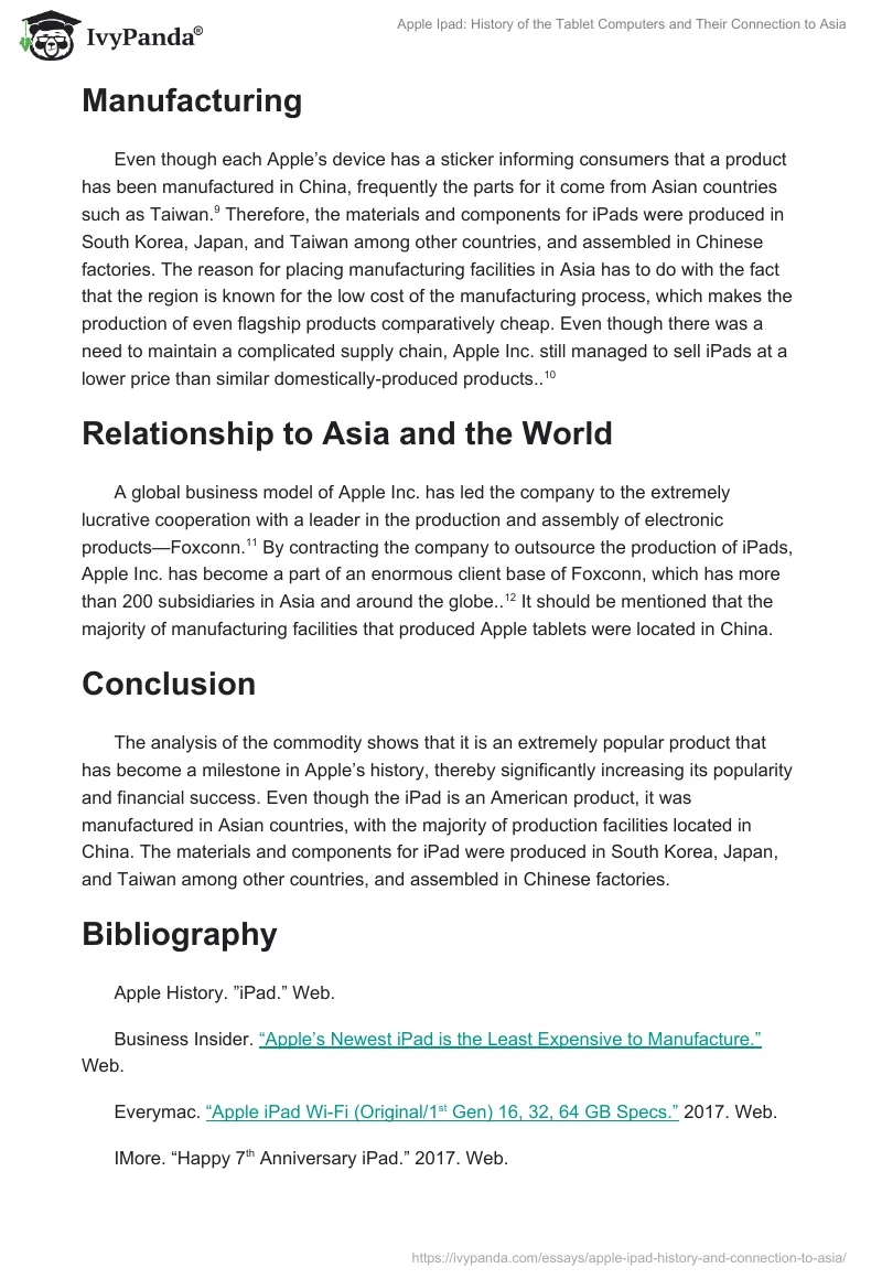 Apple Ipad: History of the Tablet Computers and Their Connection to Asia. Page 2