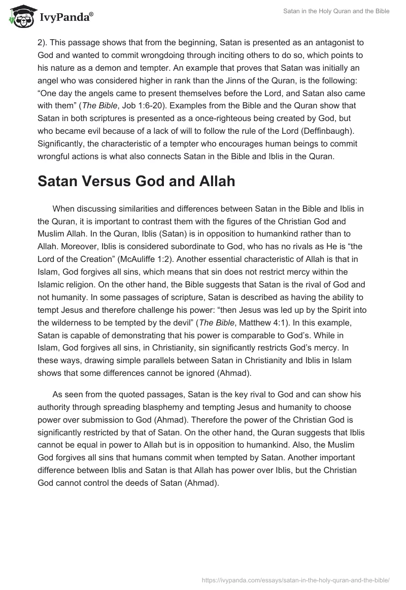 Satan in the Holy Quran and the Bible. Page 2