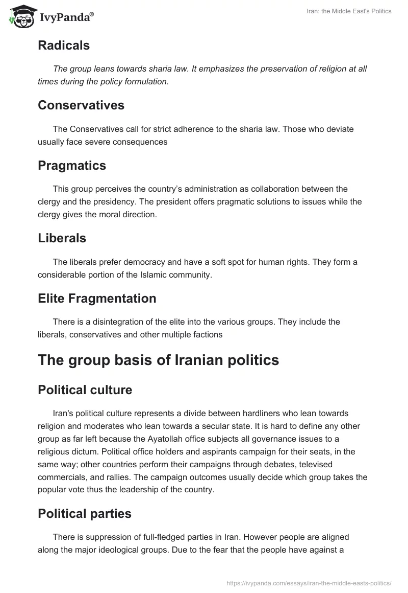Iran: the Middle East's Politics. Page 3