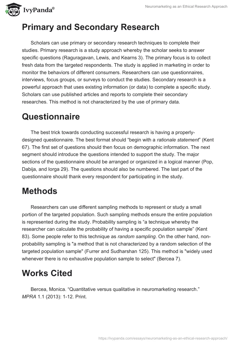 Neuromarketing as an Ethical Research Approach. Page 2