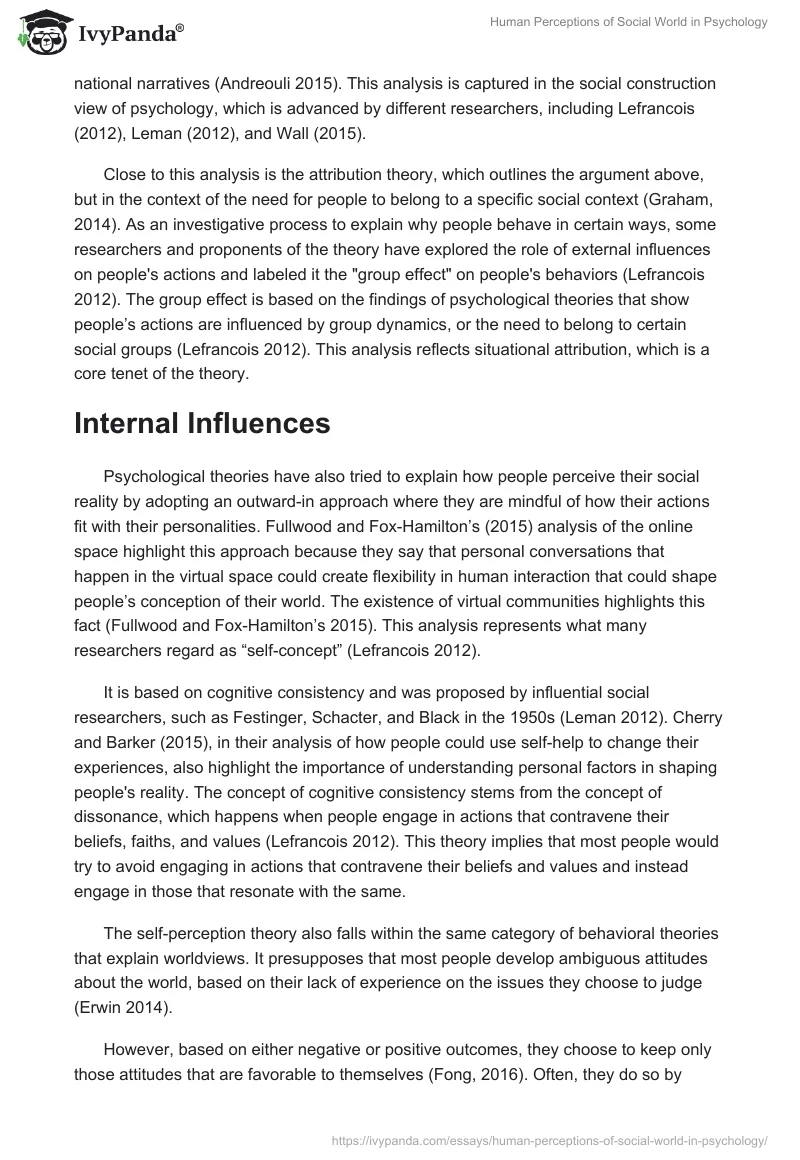 Human Perceptions of Social World in Psychology. Page 4