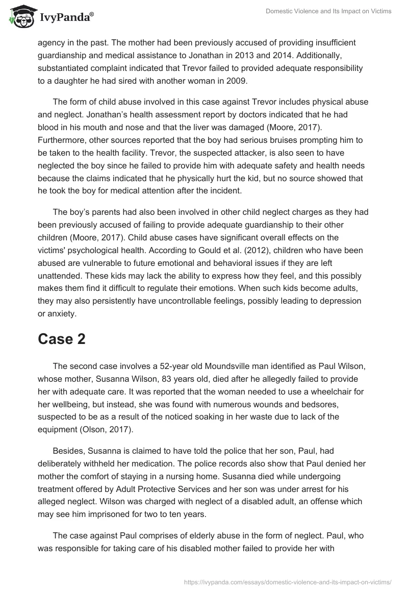 Domestic Violence and Its Impact on Victims. Page 2