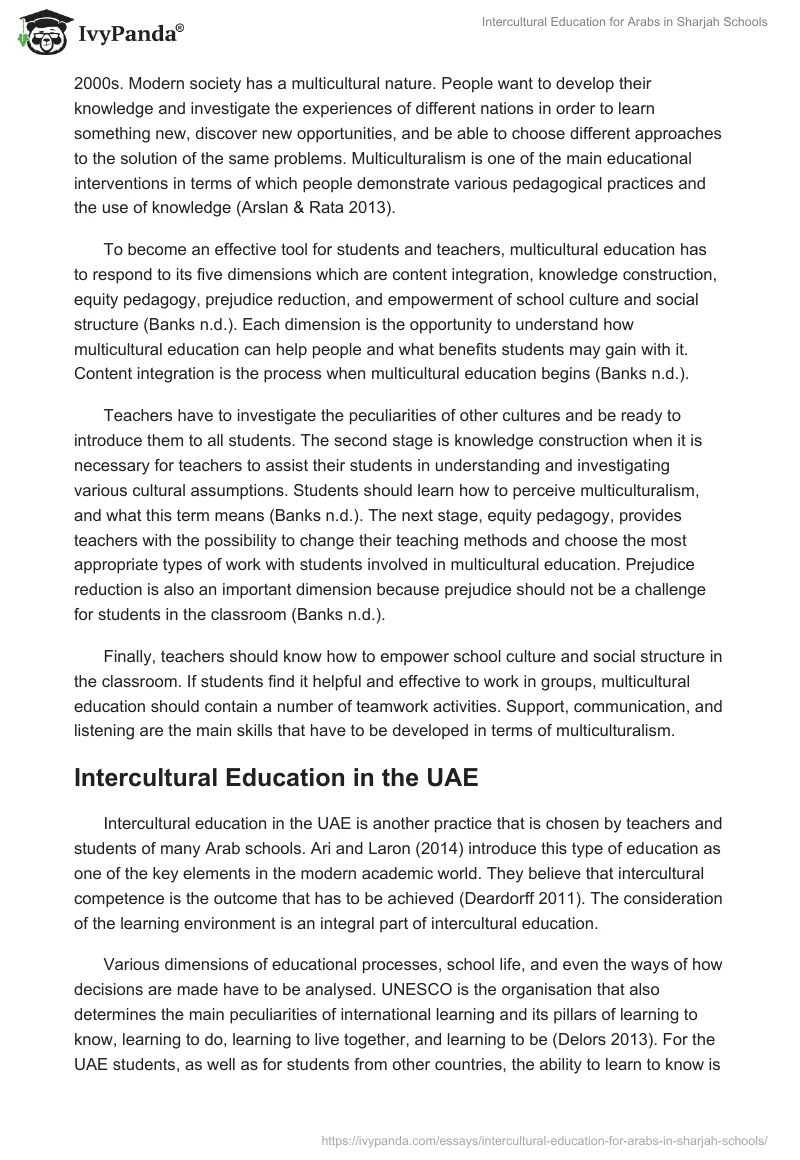 Intercultural Education for Arabs in Sharjah Schools. Page 5