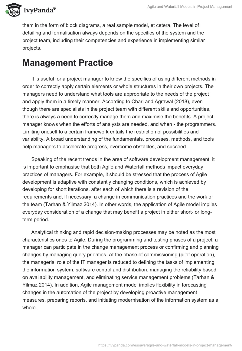 Agile and Waterfall Models in Project Management. Page 4