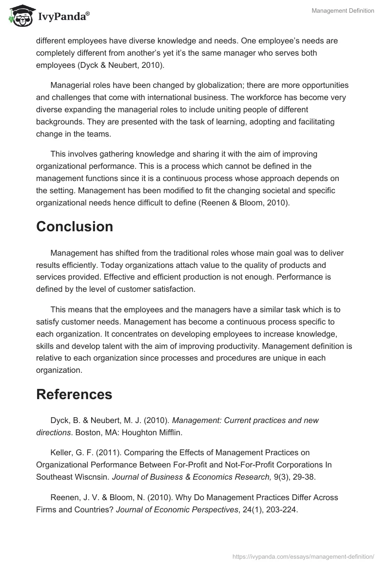 Management Definition. Page 3
