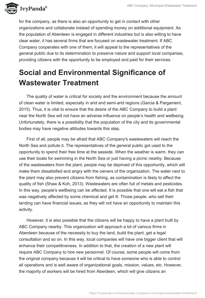 ABC Company: Municipal Wastewater Treatment. Page 2