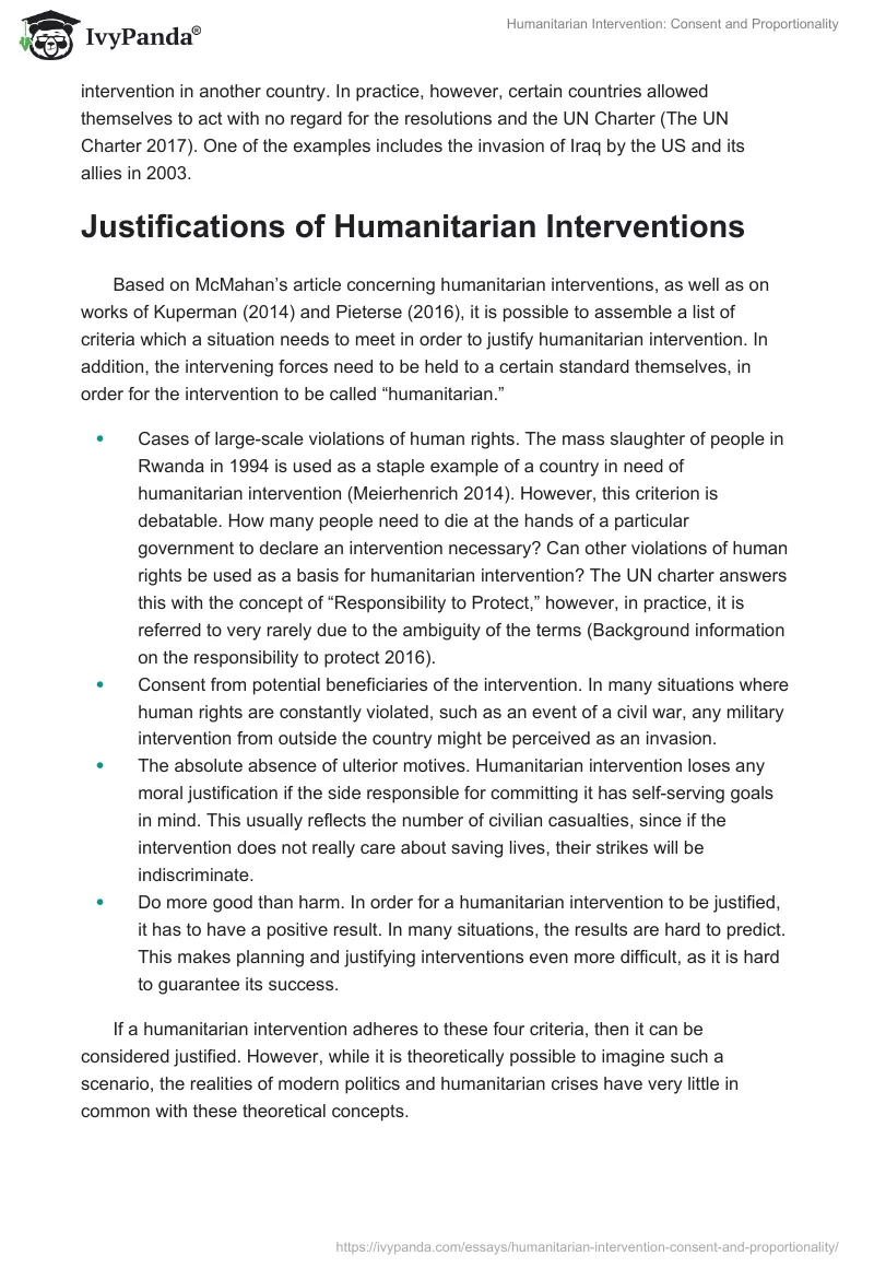 Humanitarian Intervention: Consent and Proportionality. Page 2