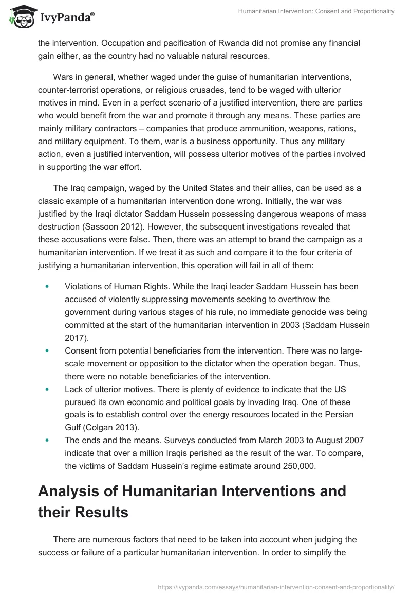 Humanitarian Intervention: Consent and Proportionality. Page 4