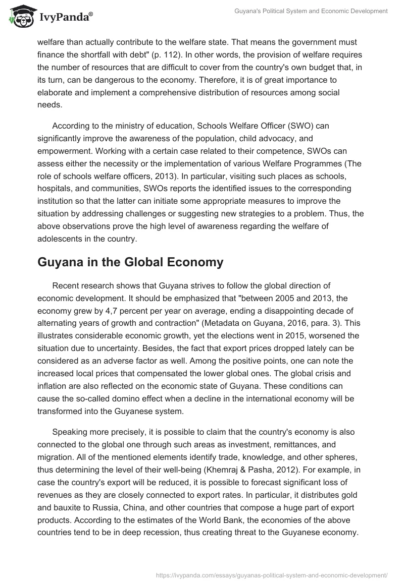 Guyana's Political System and Economic Development. Page 4