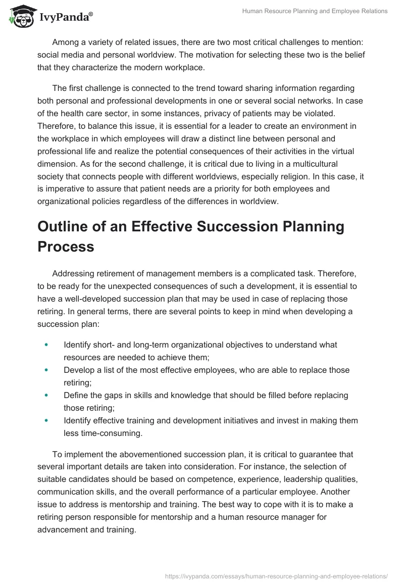 Human Resource Planning and Employee Relations. Page 3