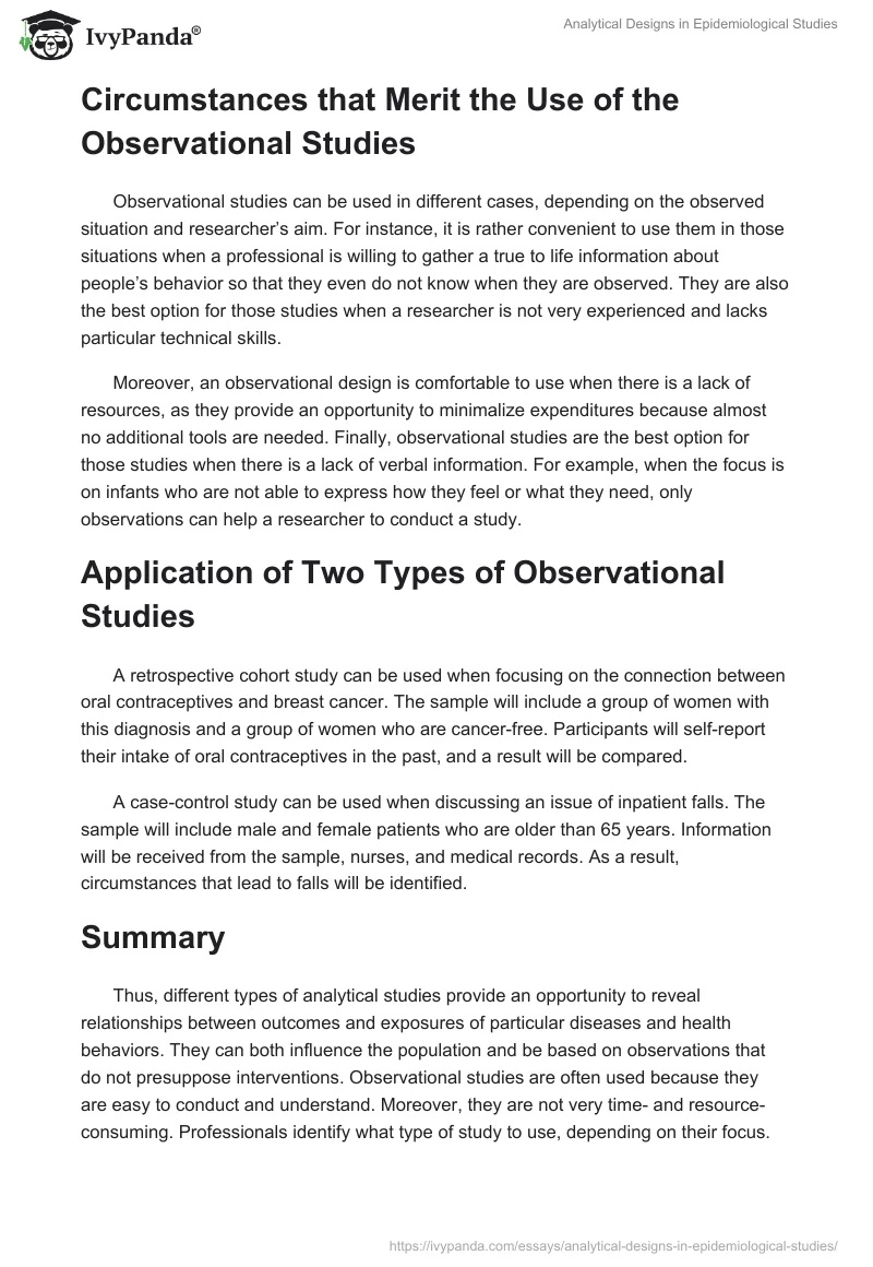 Analytical Designs in Epidemiological Studies. Page 4