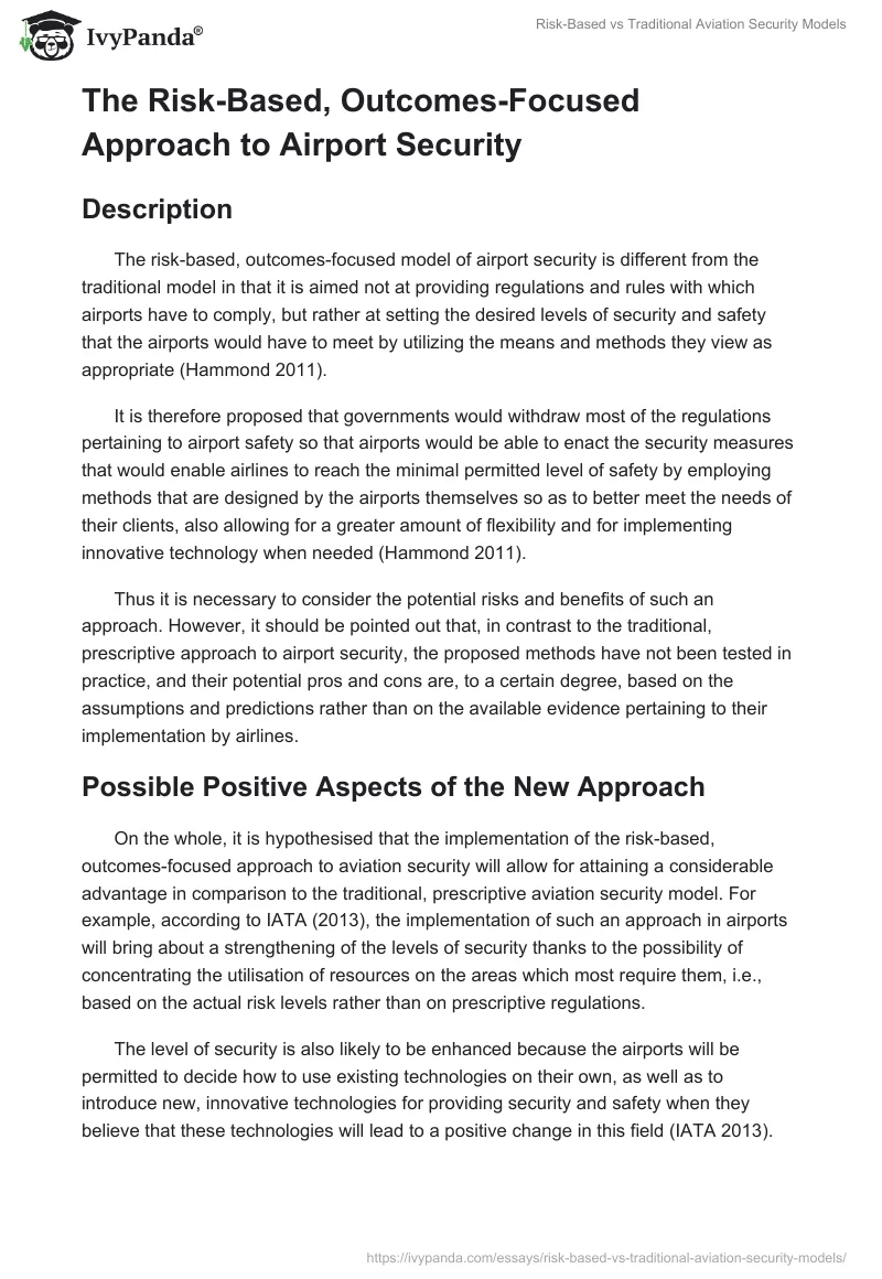 Risk-Based vs. Traditional Aviation Security Models. Page 2