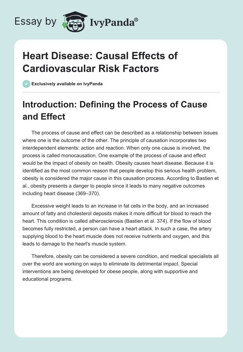 Heart Disease: Causal Effects of Cardiovascular Risk Factors. Page 1