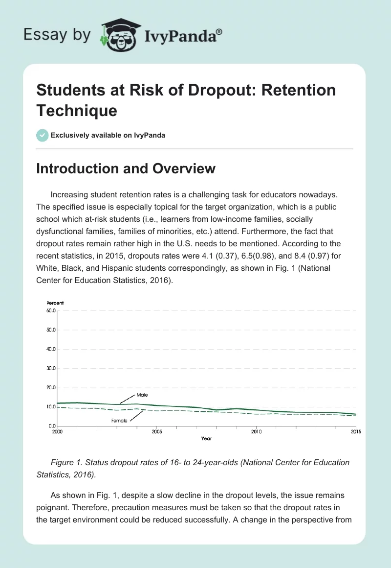 Students at Risk of Dropout: Retention Technique. Page 1
