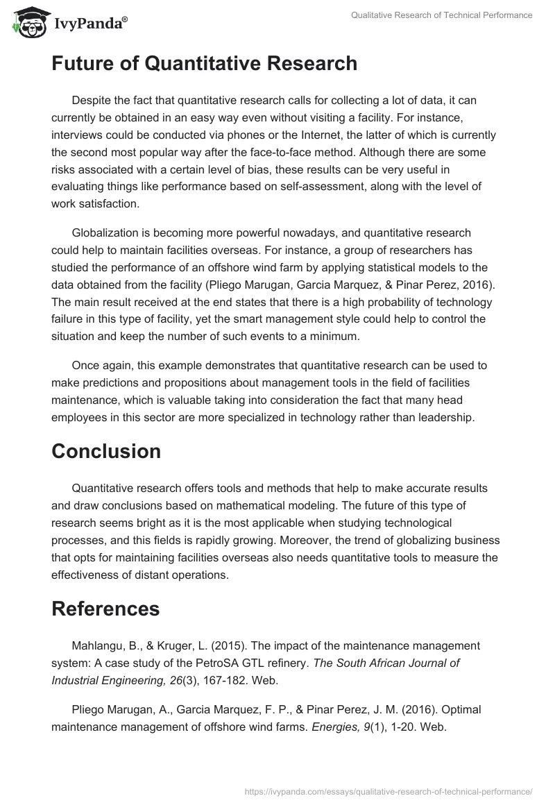 Qualitative Research of Technical Performance. Page 3