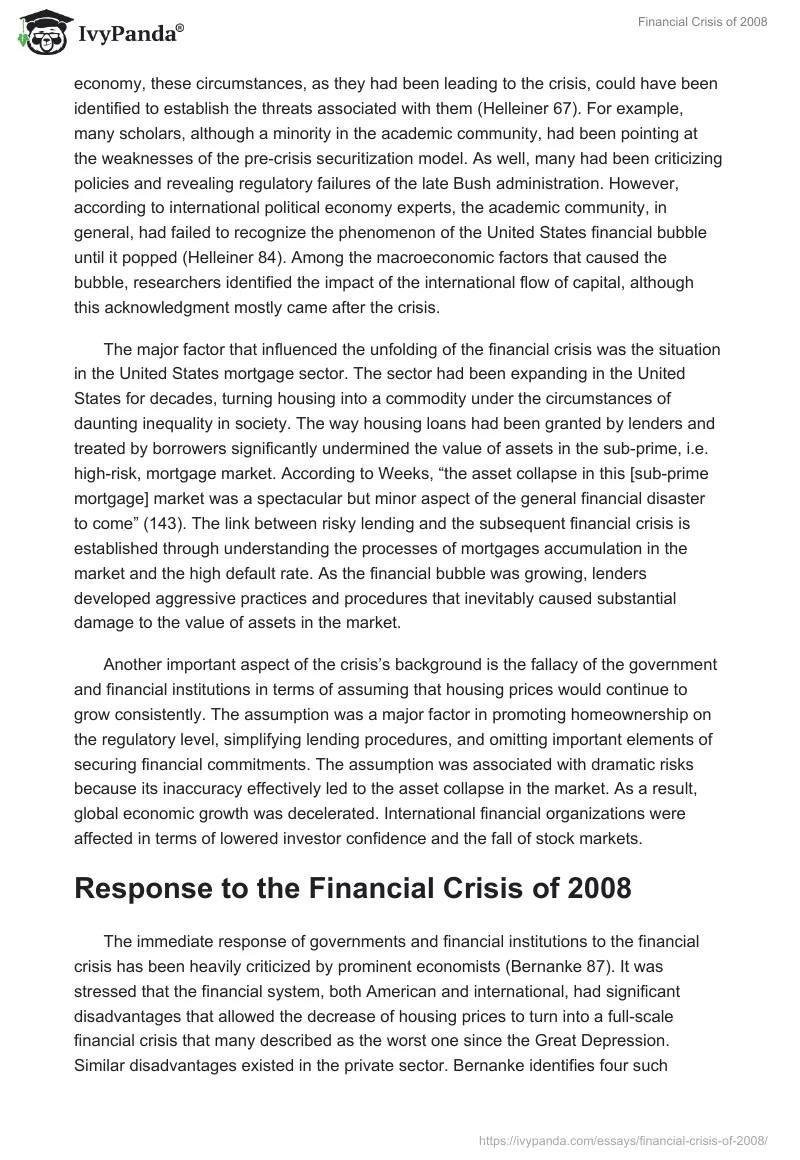 Financial Crisis of 2008. Page 2