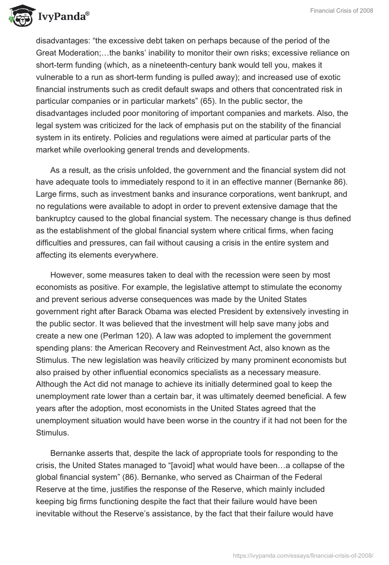Financial Crisis of 2008. Page 3