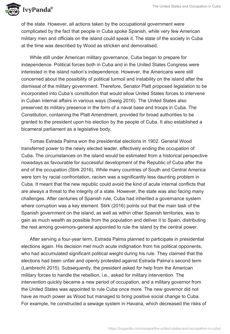 The United States and Occupation in Cuba. Page 2