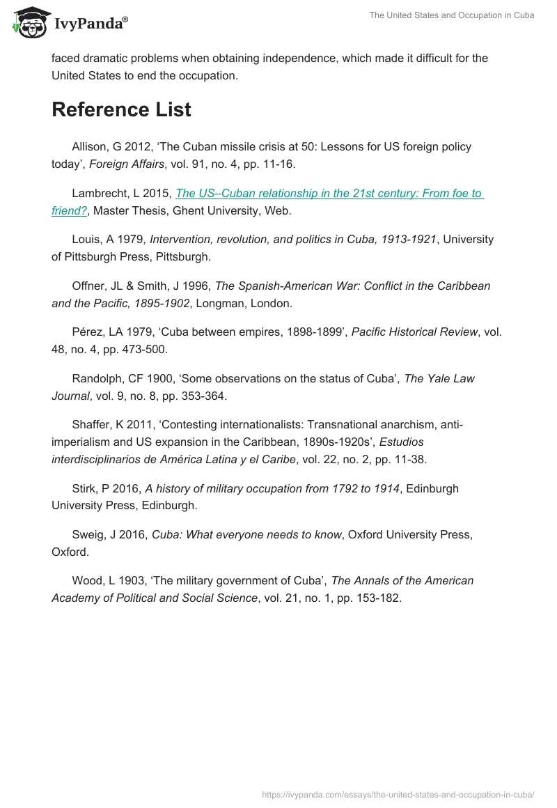 The United States and Occupation in Cuba. Page 4