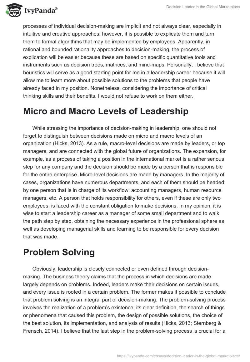 Decision Leader in the Global Marketplace. Page 3