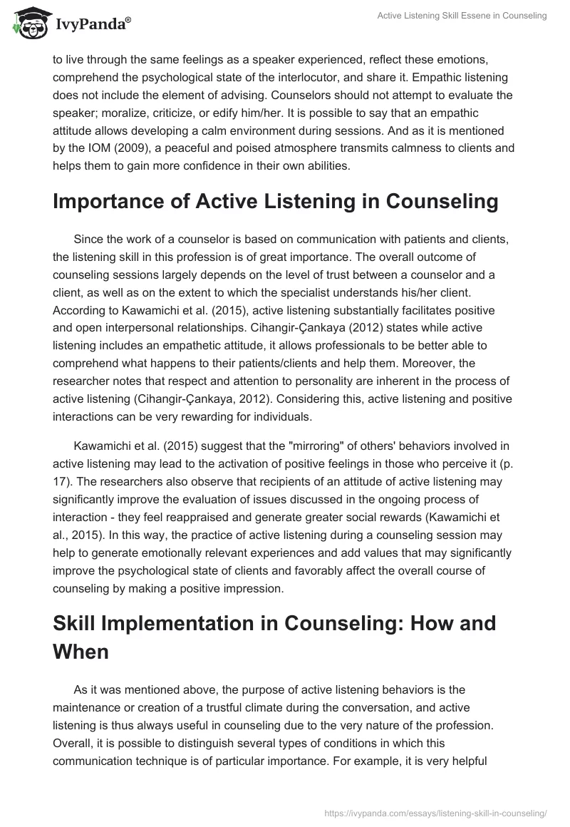 Active Listening Skill Essene in Counseling. Page 2
