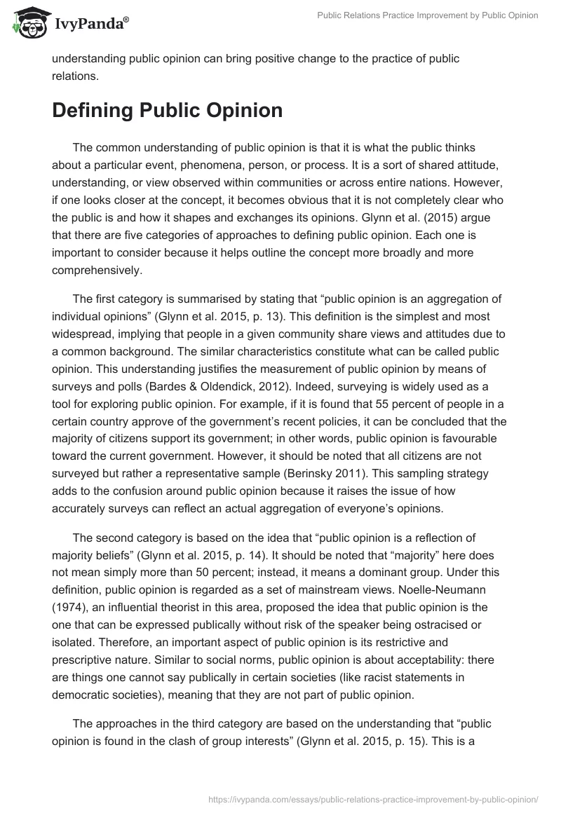 Public Relations Practice Improvement by Public Opinion. Page 2