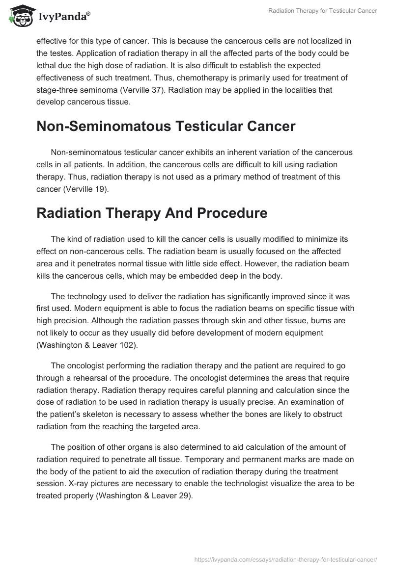Radiation Therapy for Testicular Cancer. Page 3
